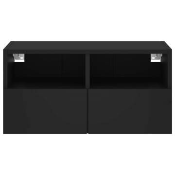 TV Wall Cabinet Black 60x30x30 cm Engineered Wood