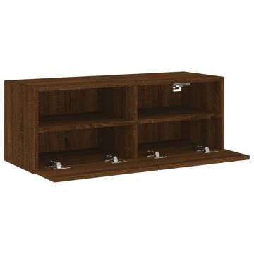 TV Wall Cabinet Brown Oak 80x30x30 cm Engineered Wood