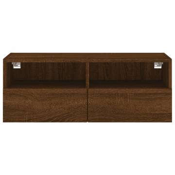 TV Wall Cabinet Brown Oak 80x30x30 cm Engineered Wood