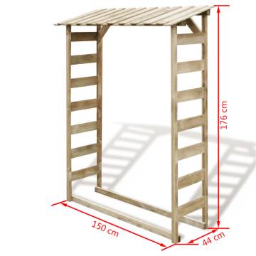 Firewood Storage Shed 150x44x176 cm Impregnated Pinewood