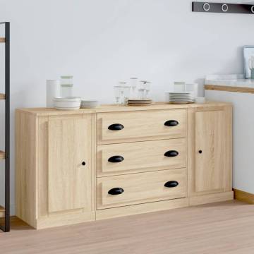 Sideboards 3 pcs Sonoma Oak Engineered Wood