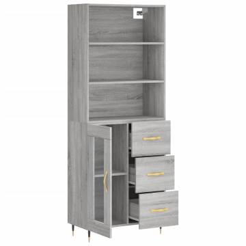 Highboard Grey Sonoma 69.5x34x180 cm Engineered Wood