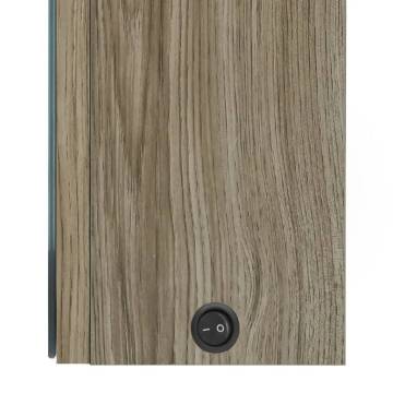 LED Bathroom Mirror Cabinet Oak 80x12x68 cm