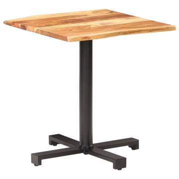 Bistro Table with Live Edges 70x70x75 cm Solid Acacia Wood