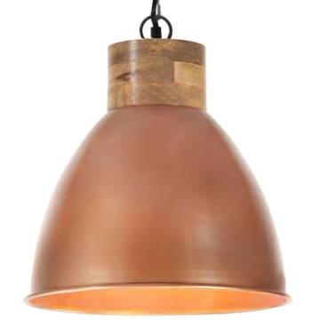 Industrial Hanging Lamp Copper Iron & Solid Wood 35 cm E27