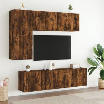 TV Cabinets Wall-mounted 2 pcs Smoked Oak 60x30x41 cm