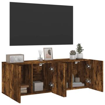 TV Cabinets Wall-mounted 2 pcs Smoked Oak 60x30x41 cm