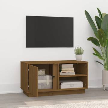 TV Cabinet Honey Brown 80x35x40.5 cm Solid Wood Pine