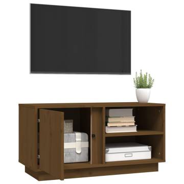 TV Cabinet Honey Brown 80x35x40.5 cm Solid Wood Pine