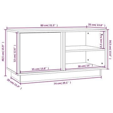 TV Cabinet Honey Brown 80x35x40.5 cm Solid Wood Pine