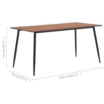 Dining Table Brown 140x70x75 cm MDF