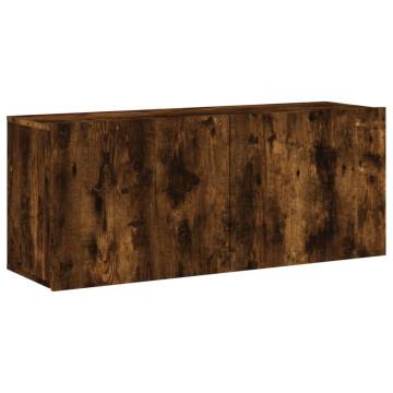 TV Cabinet Wall-mounted Smoked Oak 100x30x41 cm