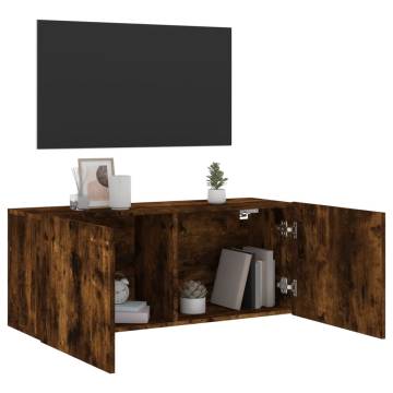 TV Cabinet Wall-mounted Smoked Oak 100x30x41 cm