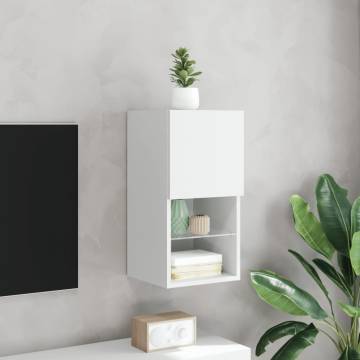 TV Cabinet with LED Lights White 30.5x30x60 cm