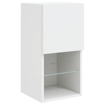 TV Cabinet with LED Lights White 30.5x30x60 cm