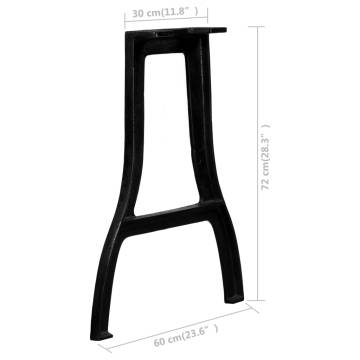 Dining Table Legs 2 pcs A-Frame Cast Iron