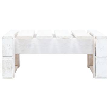 Garden Pallet Ottoman Wood White