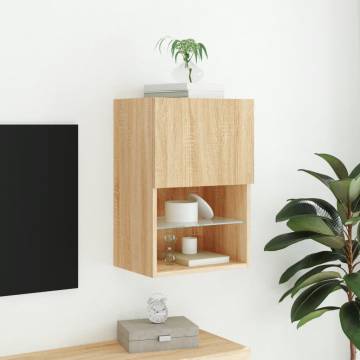 TV Cabinet with LED Lights Sonoma Oak 40.5x30x60 cm