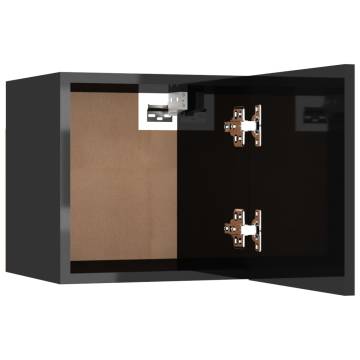 Wall Mounted TV Cabinets 2 pcs High Gloss Black 30.5x30x30 cm