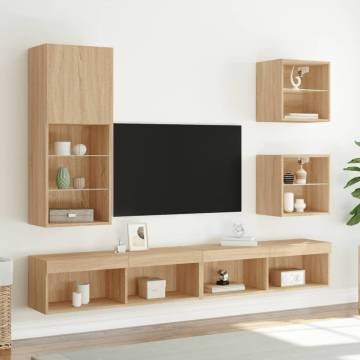 TV Cabinet with LED Lights Sonoma Oak 40.5x30x102 cm