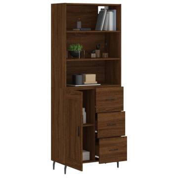 Highboard Brown Oak 69.5x34x180 cm Engineered Wood