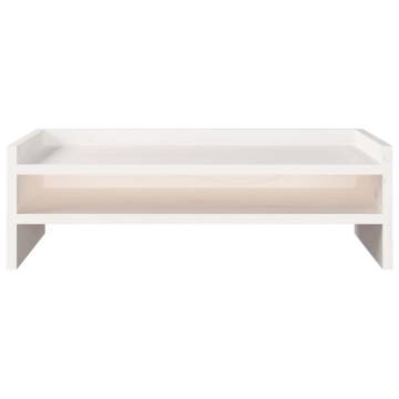 Monitor Stand White 50x24x16 cm Solid Wood Pine