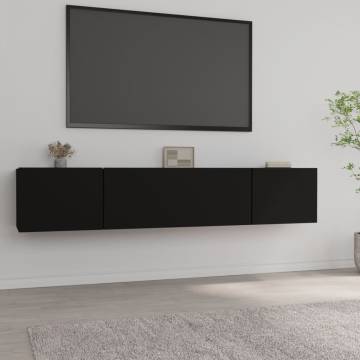 TV Cabinets 2 pcs Black 80x30x30 cm Engineered Wood