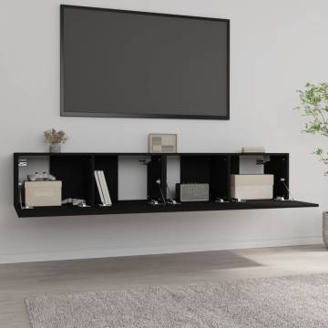 TV Cabinets 2 pcs Black 80x30x30 cm Engineered Wood