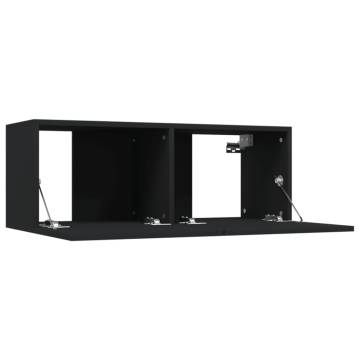 TV Cabinets 2 pcs Black 80x30x30 cm Engineered Wood