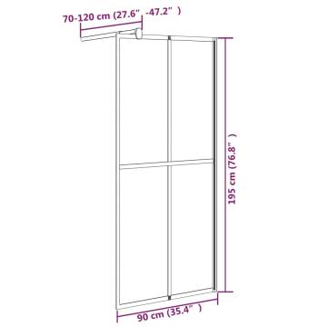 Walk-in Shower Screen 90x195cm Dark Tempered Glass