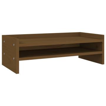 Monitor Stand Honey Brown 50x24x16 cm Solid Wood Pine