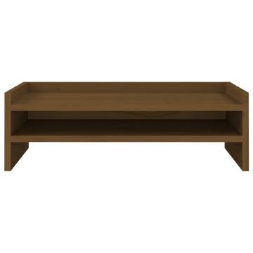 Monitor Stand Honey Brown 50x24x16 cm Solid Wood Pine