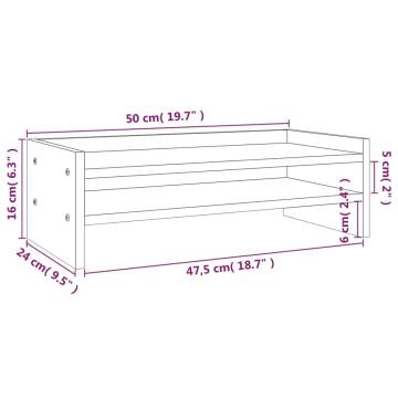 Monitor Stand Honey Brown 50x24x16 cm Solid Wood Pine