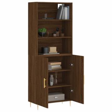 Highboard Brown Oak 69.5x34x180 cm Engineered Wood