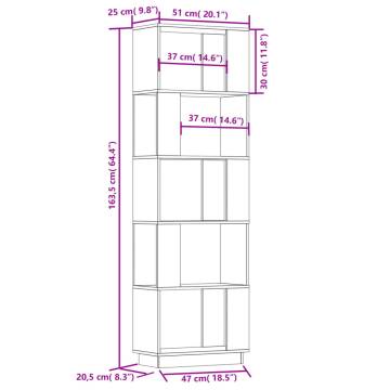 Book CabinetRoom Divider 51x25x163.5 cm Solid Wood Pine