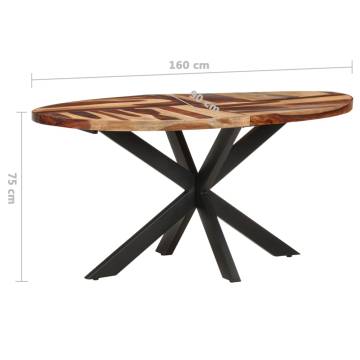 Dining Table 160x90x75 cm Solid Acacia Wood with Sheesham Finish