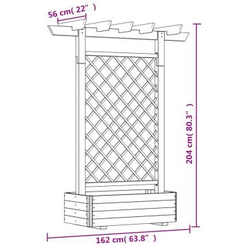 Garden Pergola Planter 162x56x204 cm Wood