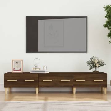 TV Cabinet Brown Oak 150x34.5x30 cm Engineered Wood