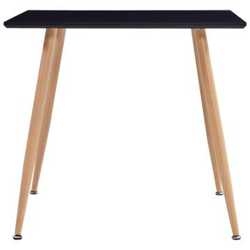 Dining Table Black and Oak 80.5x80.5x73 cm MDF