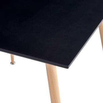 Dining Table Black and Oak 80.5x80.5x73 cm MDF