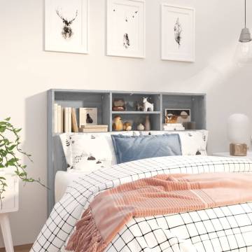 Headboard Cabinet Grey Sonoma 120x19x103.5 cm