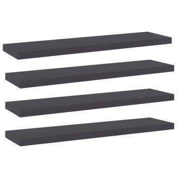 Bookshelf Boards 4 pcs Grey 40x10x1.5 cm Engineered Wood