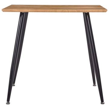 Dining Table Oak and Black 80.5x80.5x73 cm MDF