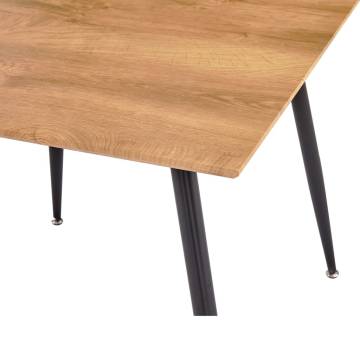 Dining Table Oak and Black 80.5x80.5x73 cm MDF