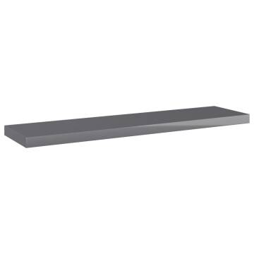 Bookshelf Boards 8 pcs High Gloss Grey 40x10x1.5 cm Engineered Wood