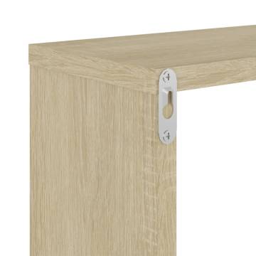 Wall Cube Shelves 2 pcs White and Sonoma Oak 26x15x26 cm