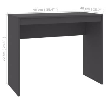 Desk Grey 90x40x72 cm Engineered Wood