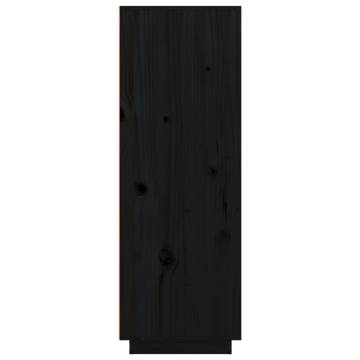 Highboard Black 60x40x116.5 cm Solid Wood Pine