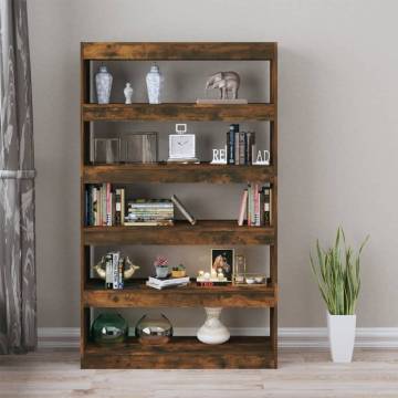 Book CabinetRoom Divider Smoked Oak 100x30x166 cm