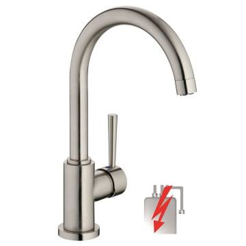 SCHÜTTE Sink Mixer with Round Spout CORNWALL Low Pressure Stainless Steel Look